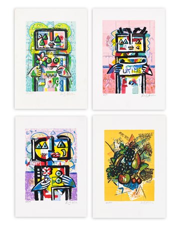 IBRAHIM KODRA (1918-2006) - Lotto unico di 4 litografie: