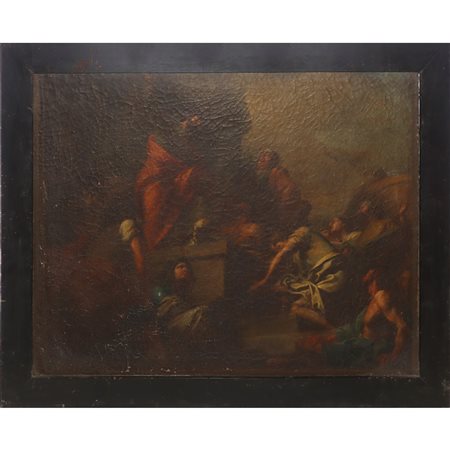 Scena Biblica, Gesù che maledice i mercanti nel tempio, 17th/18 century