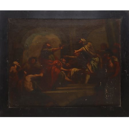 Scena Biblica raffigurante la guarigione del servo del Centurione di Cafarnao, 17th/18 century