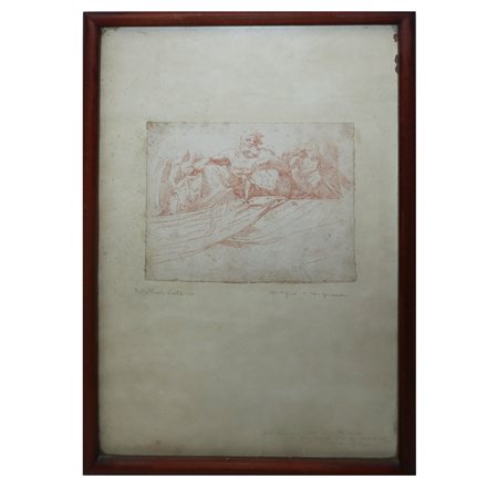 Pietro Paolo Vasta (Acireale 1697-Acireale  1760)  - Padre Eterno, Disegno a Sanguigna su carta, XVII century