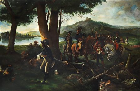 Soldati napoleonici, scena militare, nineteen century