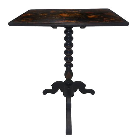Tavolino in legno ebanizzato nero, 19 century