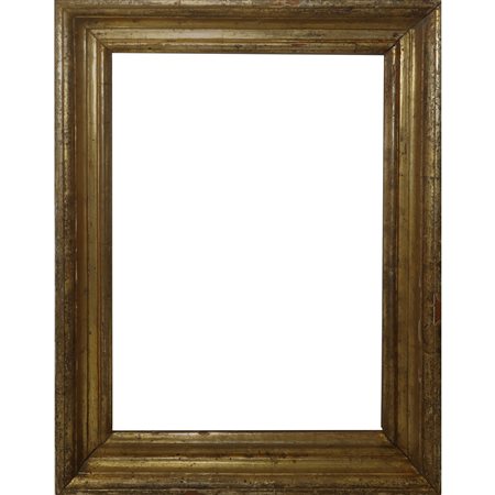 Cornice in legno dorato a foglia argento e mistura, 19 century