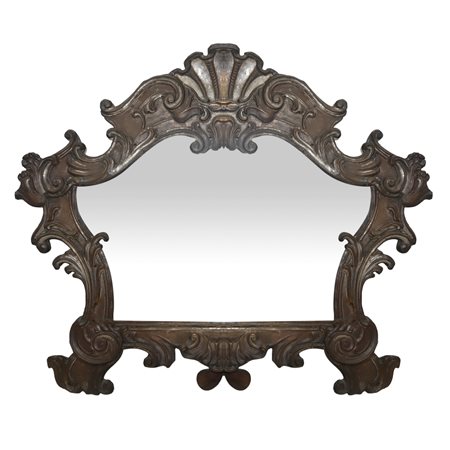Cartagloria in argento con specchio, 19 century