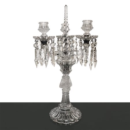 Candelabro in cristallo a tre luci in vetro di murano, 19 century