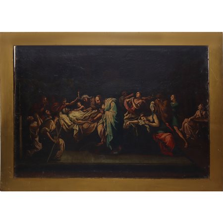 Transito di San Giuseppe con Madonna e Gesù bambino e personaggi, Eastern Sicily, XVIII Century