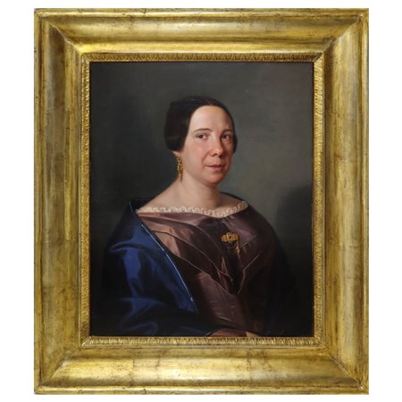 Giuseppe Patania (Palermo 1780-Palermo 1852)  - Ritratto di donna con orecchini e spilla, Early 19 century