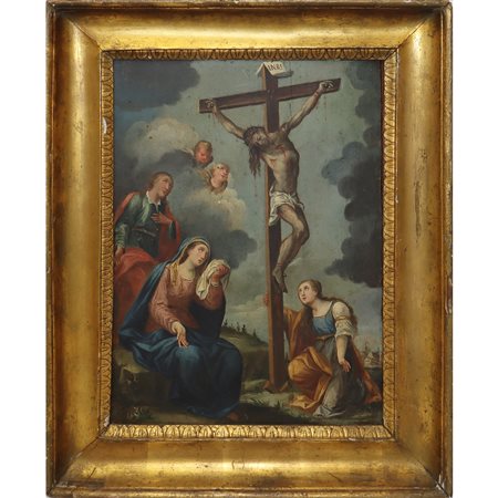 Cristo crocifisso con Maria Maddalena e la Madonna, XVI century