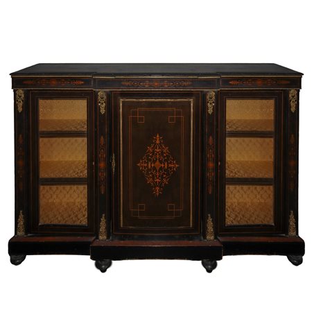 Etagère Napoleone III in legno nero ebanizzato, 19 century