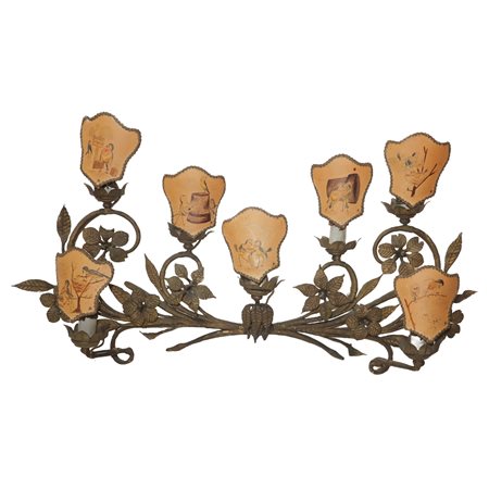 Applique a 7 luci, Early 20 century