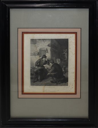 Adrian Schleich (Monaco di Baviera 1812-Monaco di Baviera 1894)  - Der Zeitungsleser, Nineteen° secolo