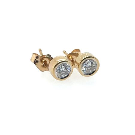 ORECCHINI IN ORO GIALLO 14K 1.48 GR CON DIAMANTI PER 0.46 CT COLORE G-H...