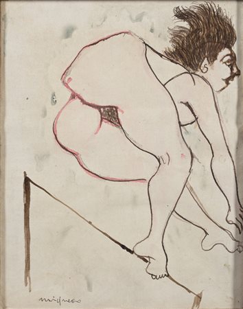 MIGNECO GIUSEPPE (1908 - 1997) - Donna che salta l'ostacolo.