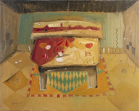 GIOVAGNOLI LUCA (n. 1963) - Interno con tappeto.