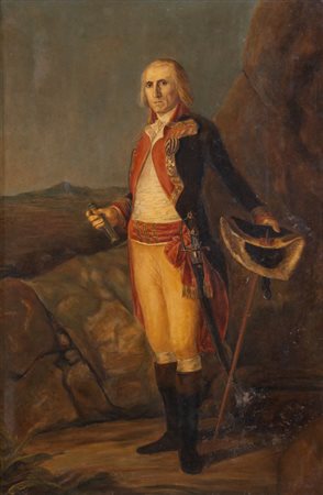 Maestro del XIX/XX secolo. "Generale Jose de Urrutia". Olio su faesite. Cm...