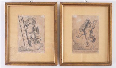 CHERUBINO ALBERTI (Borgo San Sepolcro 1533 - Roma 1615) "Allegorie”. Coppia -...