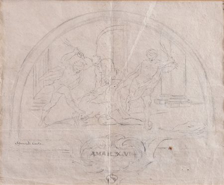 SIGISMONDO CAULA (Modena 1637 - 1724) "Flagellazione di Cristo”. Disegno a...