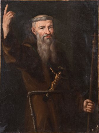 Maestro del XVII secolo. "San Damiano”. Olio su tela. Cm 98,5 x 73,5.