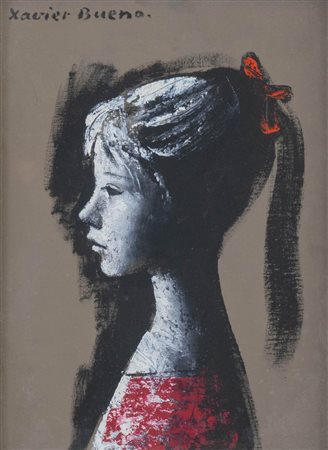 XAVIER BUENO (Vera de Bidasoa 1915 – Fiesole 1979) "Profilo", 1964. Olio su...