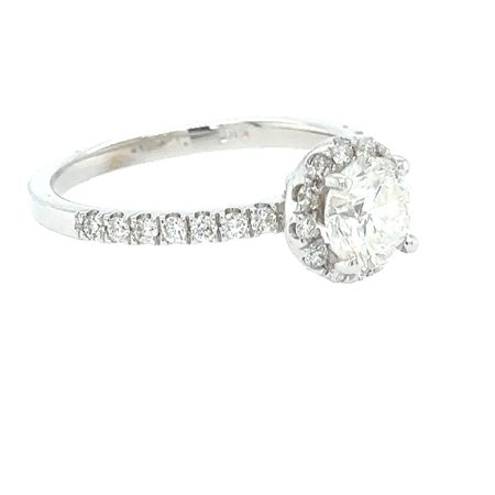 ANELLO IN ORO BIANCO 14K 2.75 GR CON DIAMANTE 1.01 CT G-H/SI2 0.27 CT F/VS2...