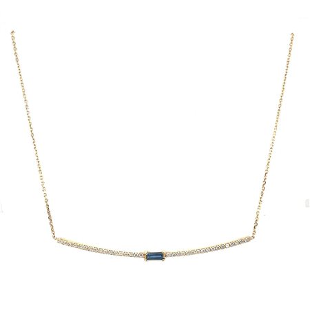 GIROCOLLO IN ORO GIALLO 14K 2.80 GR CON ZAFFIRO 0,15 CT E DIAMANTI PER 0.30...