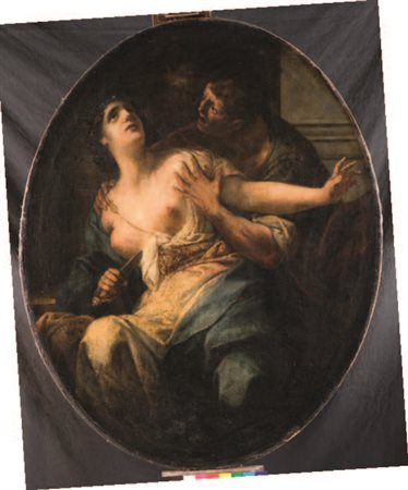 Scuola Veneta del XVIII secolo LUCREZIA olio su tela, cm 150x118