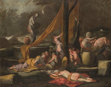 Giulio Carpioni Venezia 1613 – Vicenza 1679 BACCANALE olio su tela, cm 83,5x105