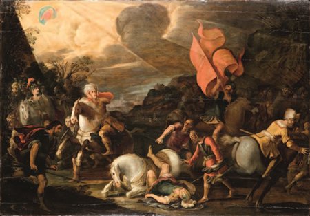 Scuola Fiamminga del XVIII secolo LA CADUTA DI SAN PAOLO olio su tela, cm 50x72
