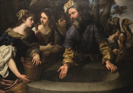 Scuola Genovese metà del XVII secolo REBECCA AL POZZO olio su tela, cm...