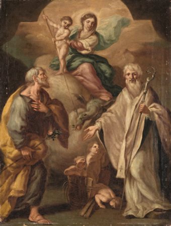 Nicola Vaccaro Napoli 1640 – 1709 MADONNA DEL CARMINE TRA SAN GIUSEPPE E SAN...
