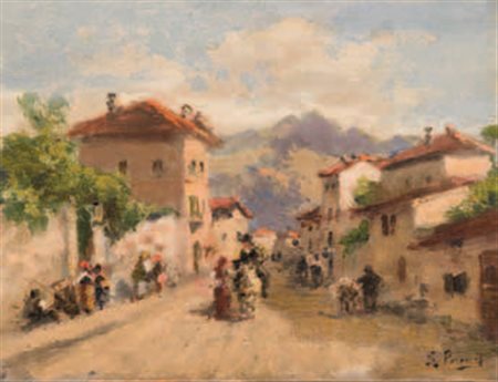 Silvio Poma Trescore Balneario 1840 – Turate 1932 A) B) C) D) PAESAGGIO olio...