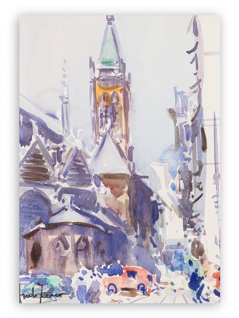 ALFREDO ZECCA (1917-1998) - La chiesa di Saint Remy