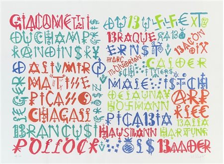 Jacques Villeglè, Nomi di artisti nell'alfabeto sociopolitico