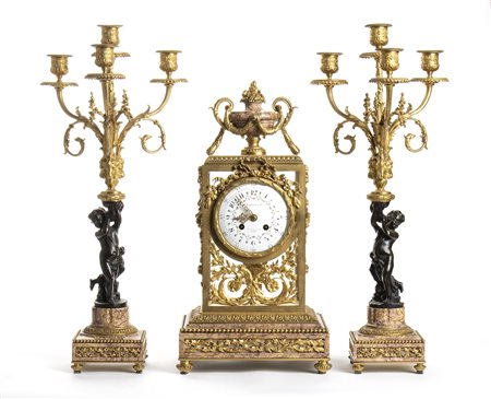 Trittico francese in bronzo dorato - Parigi XIX secolo, firmato H. JURNET & CIE.