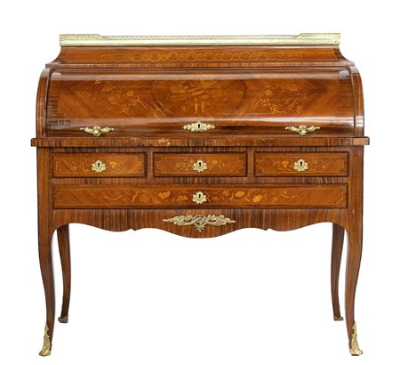 Bureau a cilindro - Francia, Grenoble, inizio XX secolo, firmata JH BUGEY