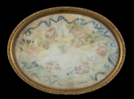 Vassoio in bronzo con piano in marmo - Francia, prima metà del XIX secolo