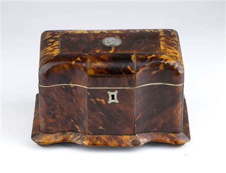 Scrigno vittoriano  inglese in tartaruga - XIX secolo