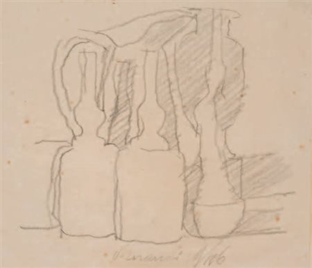 GIORGIO MORANDI Bologna 1890 - 1964 NATURA MORTA, 1946 matita su carta, cm...