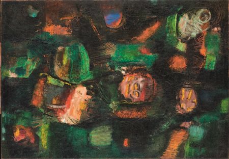 PIERO RUGGERI Torino 1930 - Avigliana, Torino 2009 PALUDE DI NOTTE, 1956 olio...