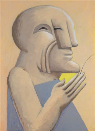 HORST ANTES Heppenheim, Germania 1936 PORTRAIT MIT GELB UNTER KINN, 1973...