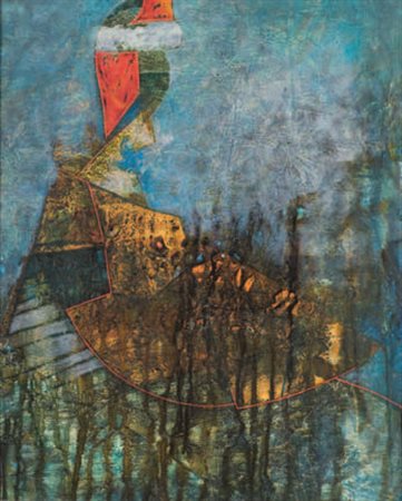 GIANNI DOVA Roma 1925 – Pisa 1991 IL NIDO TRA LE ERBE ALTE, 1971 olio su...