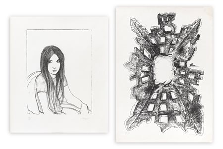 AUTORI VARI (MENZIO E LONGONI) - Lotto unico composto da 2 opere grafiche