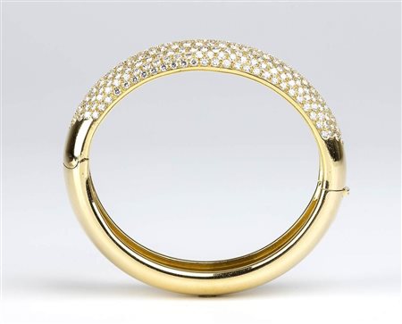 DAMIANI: bracciale a cerchio rigido in oro e diamanti 