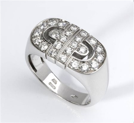 BULGARI, modello Parentesi: anello a fascia in oro con diamanti 