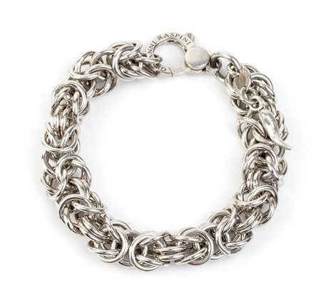 RASPINI: bracciale con catena a maglie intrecciate in argento