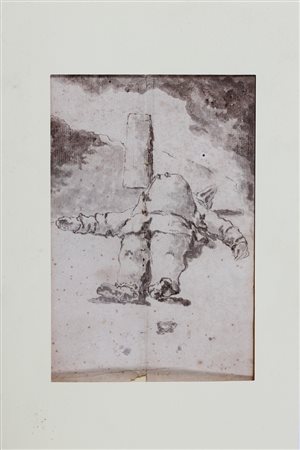 TIEPOLO GIANDOMENICO (1727 - 1804) Indigestione di Pulcinella. Penna e...