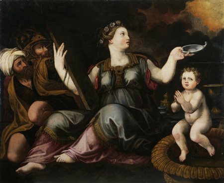 SALVIATI FRANCESCO (1510 - 1563) AMBIENTE DI. Allegoria della fede. Olio su...