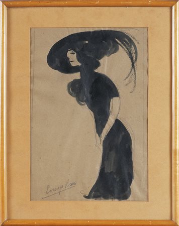 VIANI LORENZO (1882 - 1936) Mimì. 1915. China e matita su carta. Cm 22,50 x...