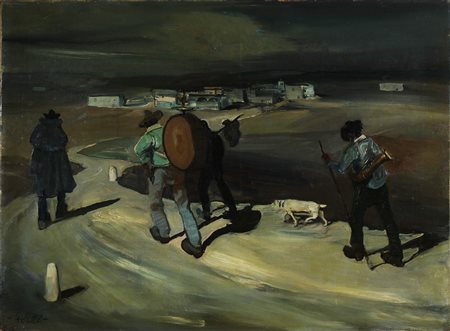 BIASI DA TEULADA GIUSEPPE (1885 - 1945) Senza titolo. Olio su tela . Cm...