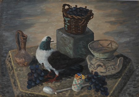 SEVERINI GINO (1883 - 1966) Natura morta. 1933. Olio su cartone pressato. Cm...